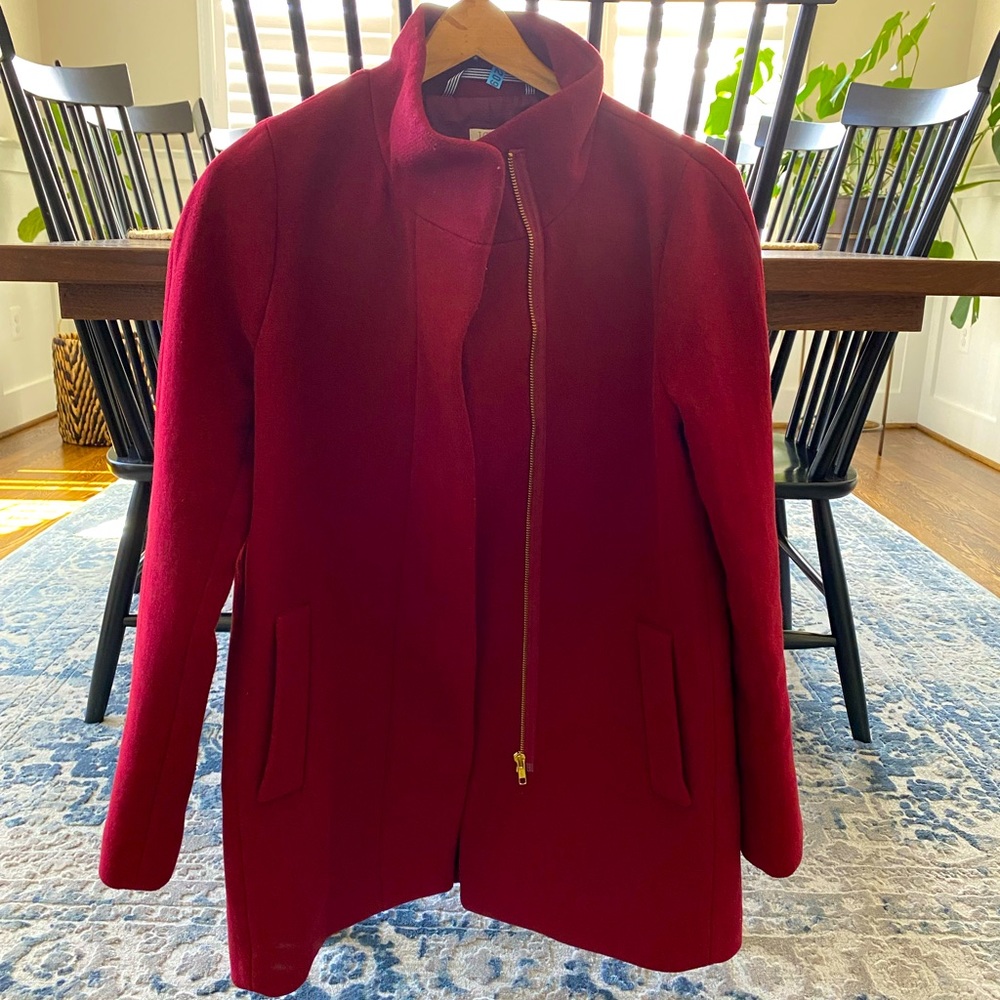 J. Crew women’s red wool city coat, size 6